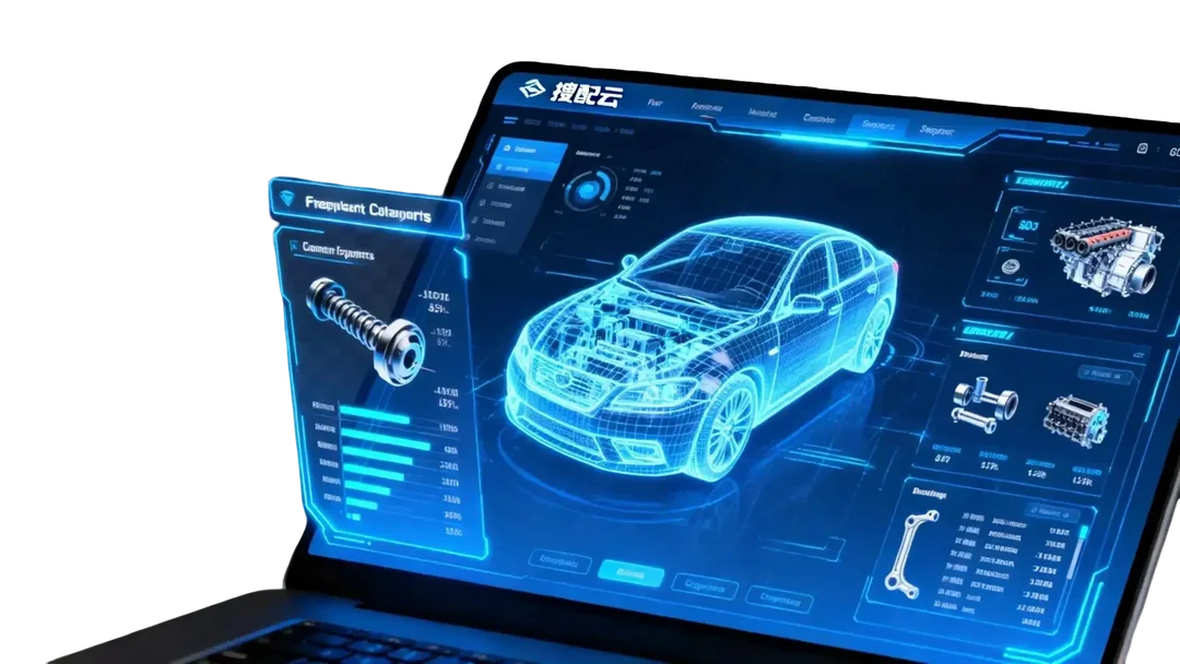 搜配云汽配数据智能工作台：车型与配件适配数据同步界面